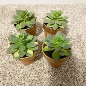 Set of 3 terracotta faux succulents new